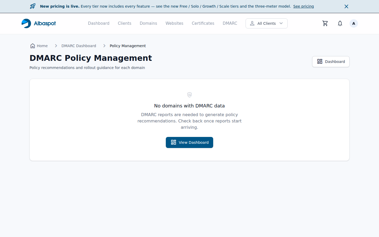 DMARC policy page